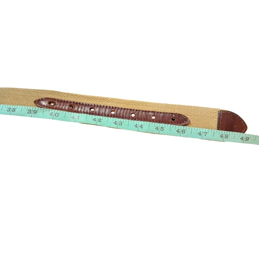 Tommy Bahama Canvas Leather Belt Mens XL 42-44 Tan Brown Casual Coastal Prep